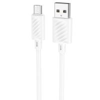 Кабель USB HOCO X88 Gratified USB - MicroUSB, 2.4А, 1 м, белый фото