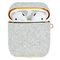 Чехол пластиковый Kingxbar со шнурком для Airpods 2, серебристые стразы (35) фото