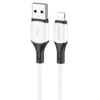 Кабель USB BOROFONE BX79 USB - Lightning, 2.4А, 1 м, белый фото