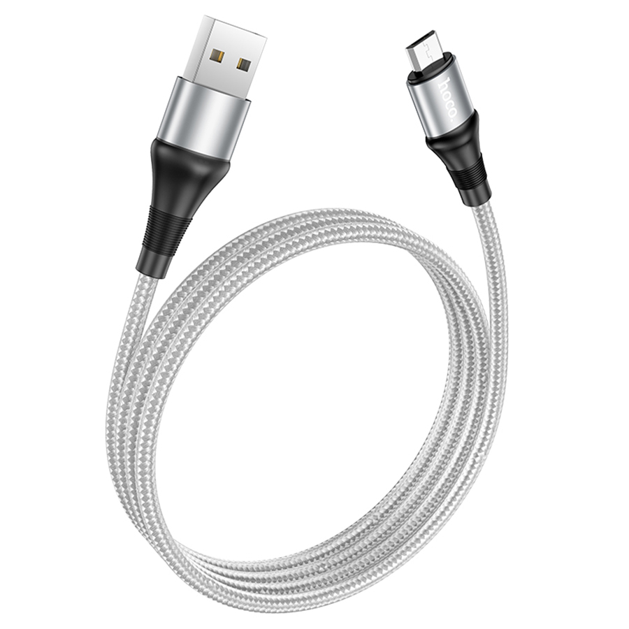 Кабель USB HOCO X50 Excellent USB - MicroUSB, 2.4А, 1 м, серый фото