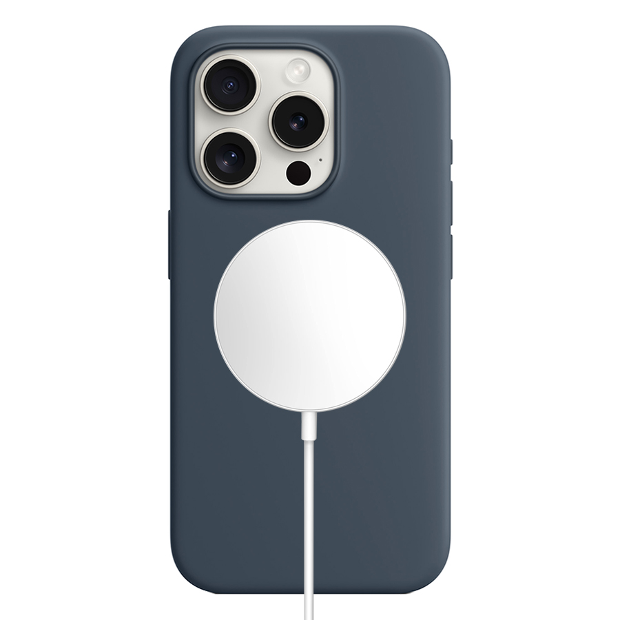 Чехол Silicone Case with MagSafe и Анимация цвета для iPhone 15 Pro 6.1", темно-синий Storm Blue (3) фото