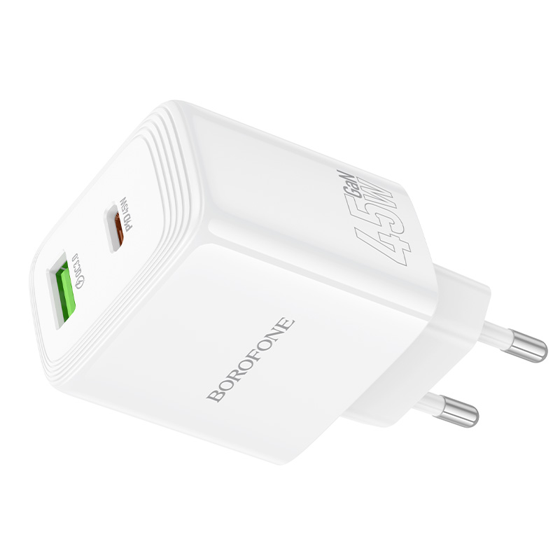 Сетевое зарядное устройство BOROFONE BN30 Cargador 1xUSB + 1xUSB-C, 45W, белый фото