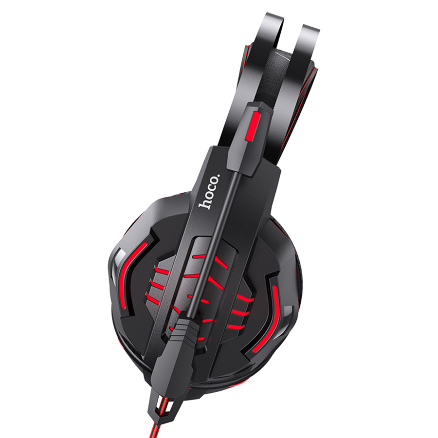 Проводные наушники HOCO W102 Cool tour gaming, USB+Jack 3.5mm, 2 м, красный фото