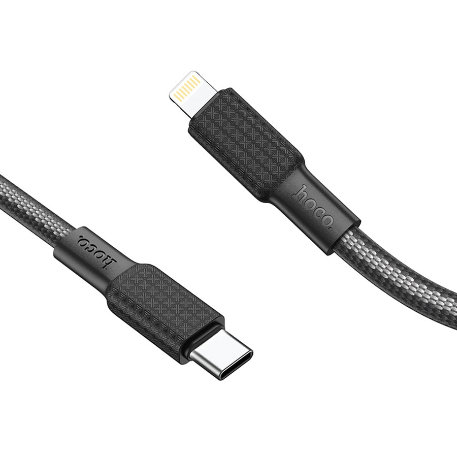 Кабель USB-C HOCO X69 Jaeger Type-C - Lightning, 20W, 1 м, черный+белый оптом недорого с доставкой Кабель USB-C HOCO X69 Jaeger Type-C - Lightning, 20W, 1 м, черный+белый фото