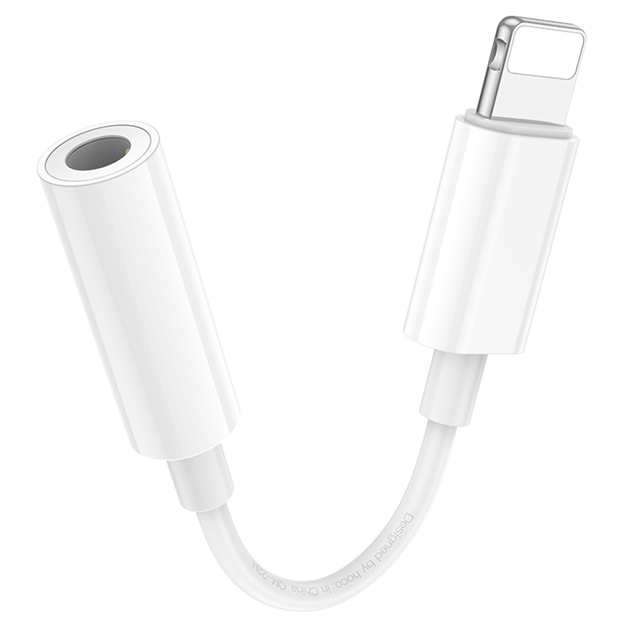 Переходник/Адаптер HOCO LS34 Original Lightning (m) - Jack 3,5 (f), 8 см, белый фото