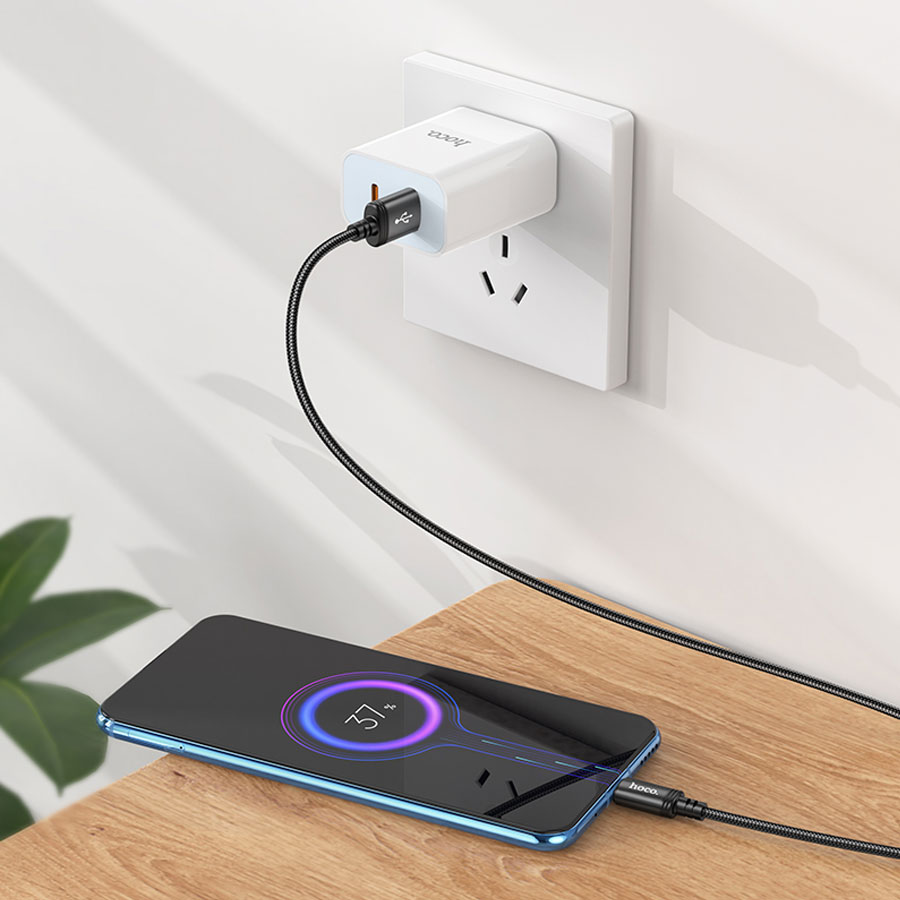 Кабель USB HOCO X89 Wind USB - MicroUSB, 2.4А, 1 м, черный фото