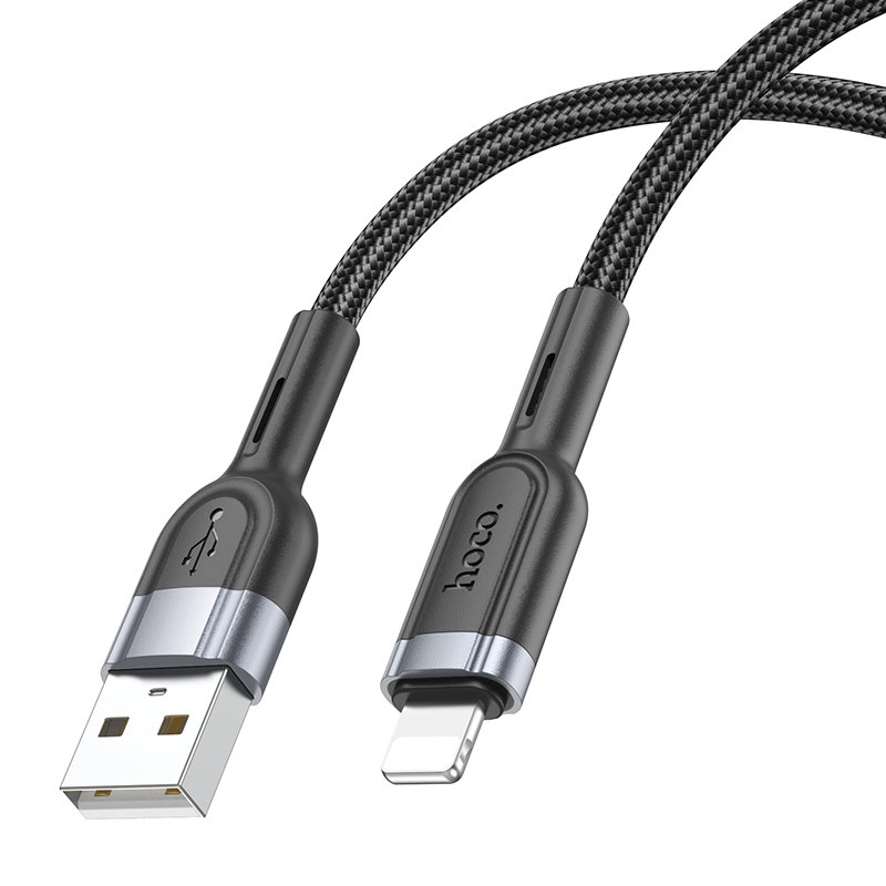 Кабель USB HOCO U117 Grand USB - Lightning, 2.4А, 1.2 м, черный фото