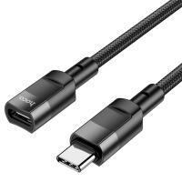 Переходник/Адаптер HOCO U107 Type-C (m) - Type-C (f), 1.2 м, черный фото