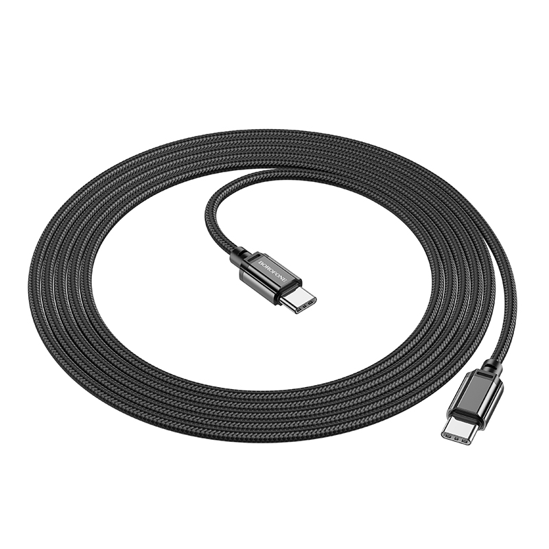 Кабель USB-C BOROFONE BX87 Sharp Type-C - Type-C, 3A, 60W, 2 м, черный фото