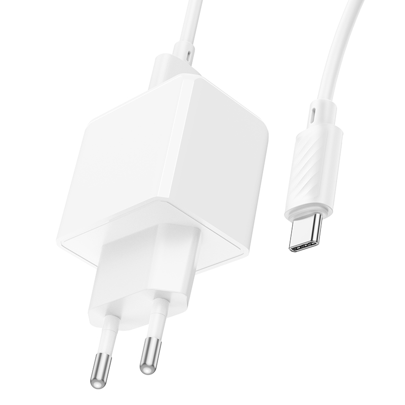 Сетевое зарядное устройство HOCO CS11A Ocean 1xUSB с Кабелем USB - Type-C, 2.1A, белый фото