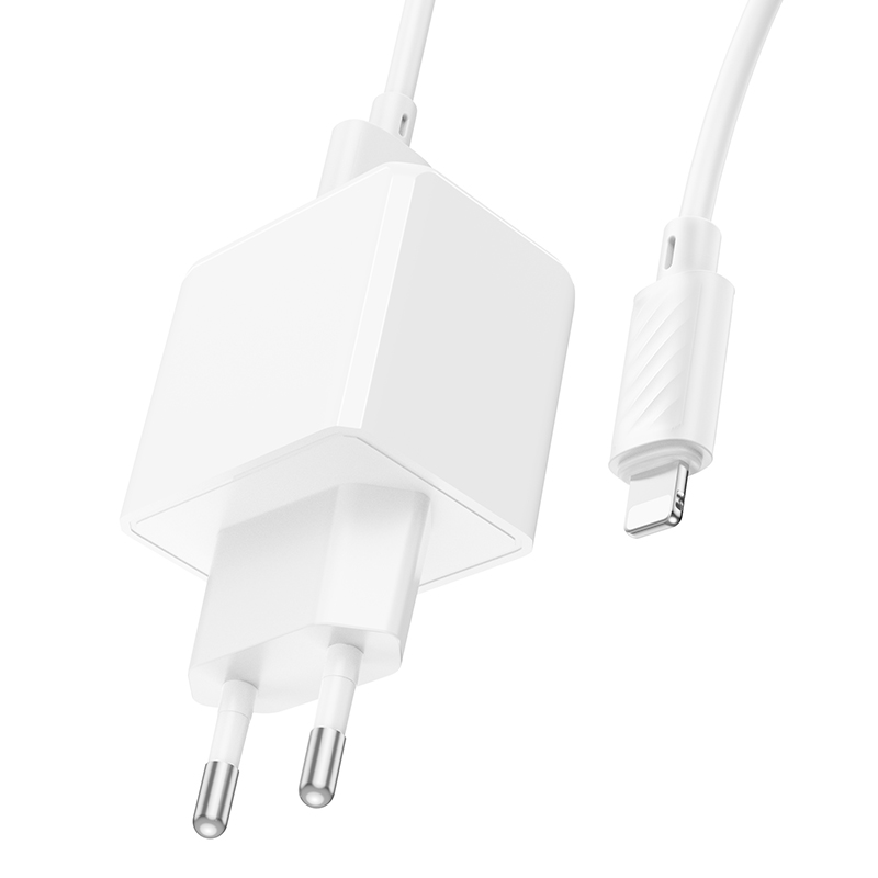 Сетевое зарядное устройство HOCO CS11A Ocean 1xUSB с Кабелем USB - Lightning, 2.1A, белый фото