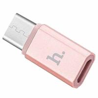 Переходник/Адаптер HOCO Type-C (m) - MicroUSB (f), розовое золото фото