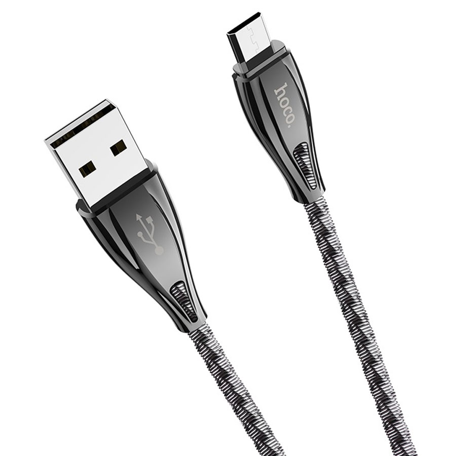 Кабель USB HOCO U56 Metal armor USB - MicroUSB, 2.4А, 1.2 м, серый металлик оптом недорого с доставкой Кабель USB HOCO U56 Metal armor USB - MicroUSB, 2.4А, 1.2 м, серый металлик фото