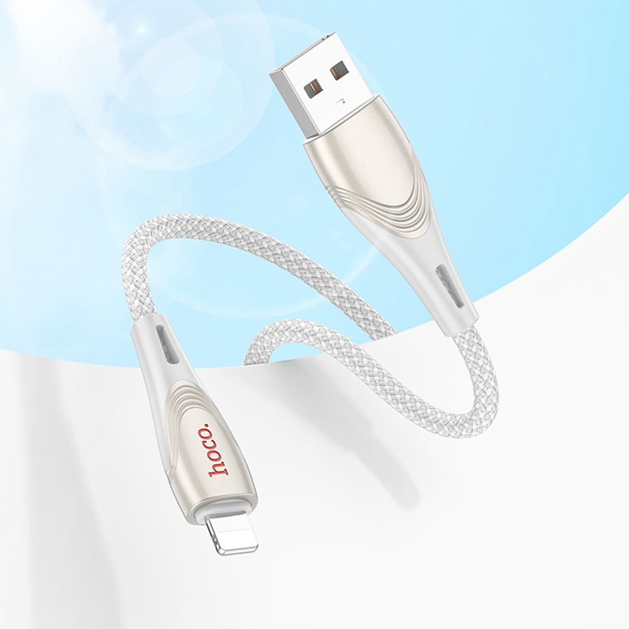 Кабель USB HOCO U133 Monte USB - Lightning, 2.4А, 1.2 м, серый фото