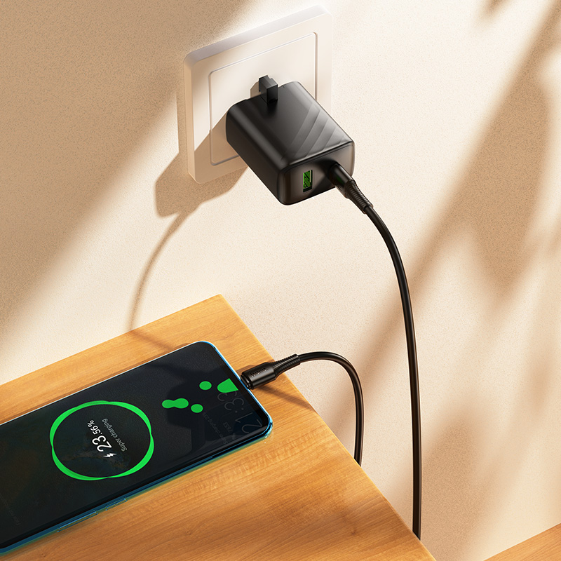 Кабель USB-C HOCO X120 Beneficio Type-C - Type-C, 3A, 60W, 1 м, черный фото