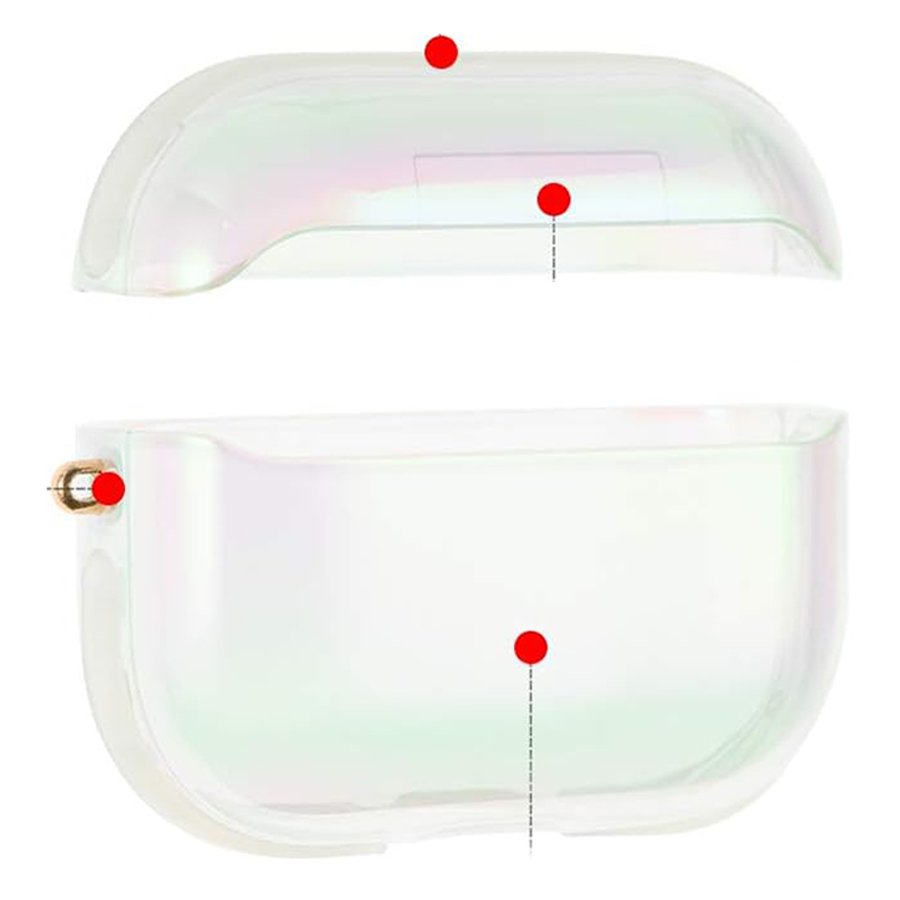 Чехол пластиковый Kingxbar со шнурком для Airpods Pro, прозрачный, мутный перламутр (38) фото