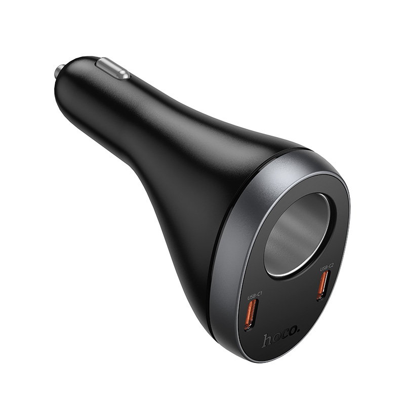 Автомобильное зарядное устройство HOCO Z61A Correct, 1xUSB + 2xUSB-C + 1 прикуриватель, 60W, черный фото