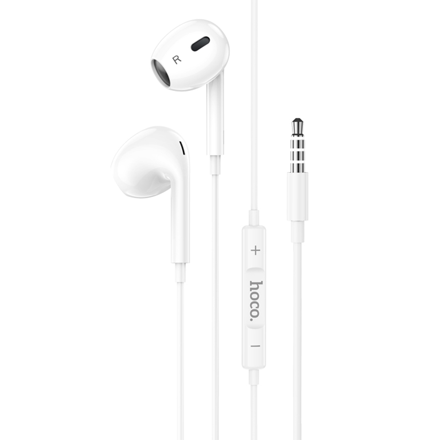 Проводные наушники HOCO M101 Max Crystal, Jack 3.5mm, 1.2 м, белый фото