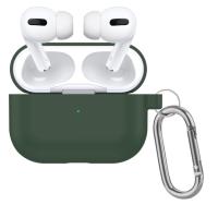 Чехол силиконовый с карабином для AirPods 3, полуночно-зеленый (6) фото