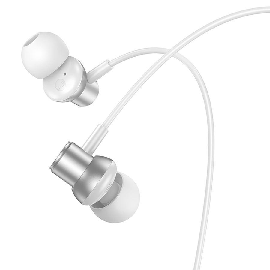 Проводные наушники HOCO M110 Encourage, Jack 3.5mm, 1.2 м, серебристый фото