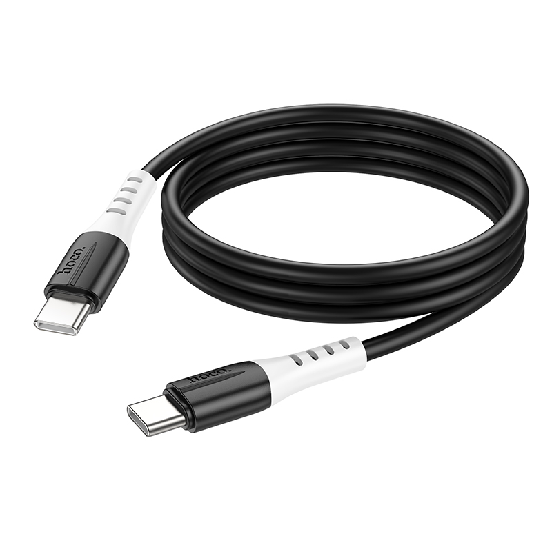 Кабель USB-C HOCO X82 Silicone Type-C - Type-C, 3A, 60W, 1 м, черный фото