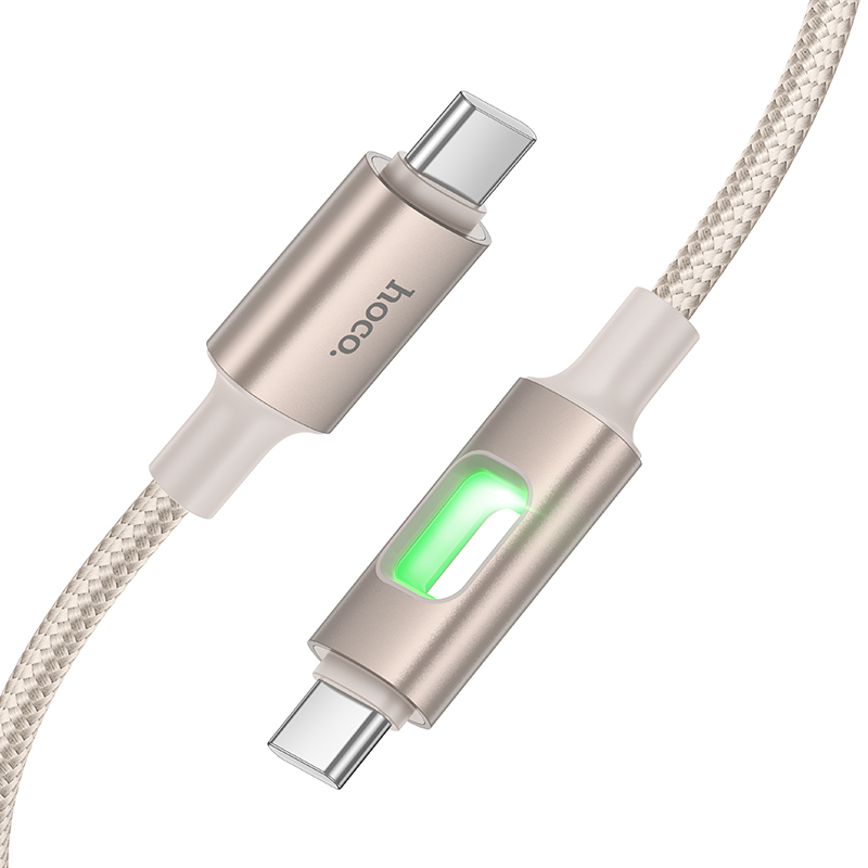 Кабель USB-C HOCO U144 Charging Type-C - Type-C, 3A, 60W, 1.2 м, золотой фото