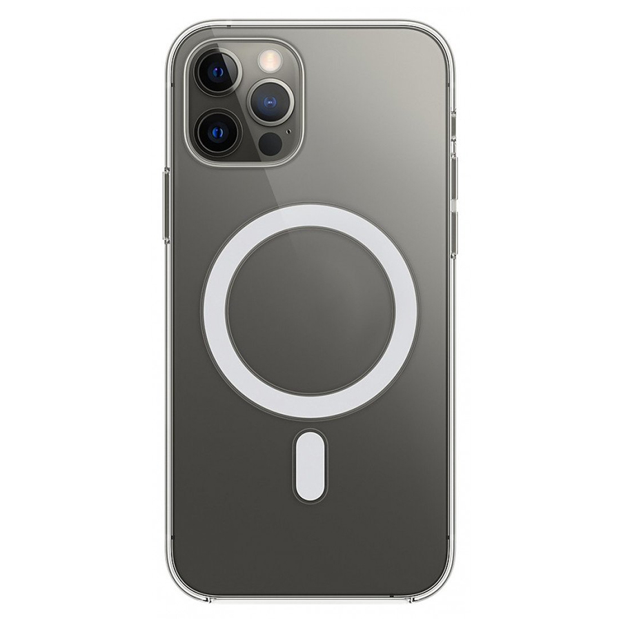 Чехол Clear Case пластиковый with MagSafe и Анимация для iPhone 12 Pro Max 6.7", прозрачный фото