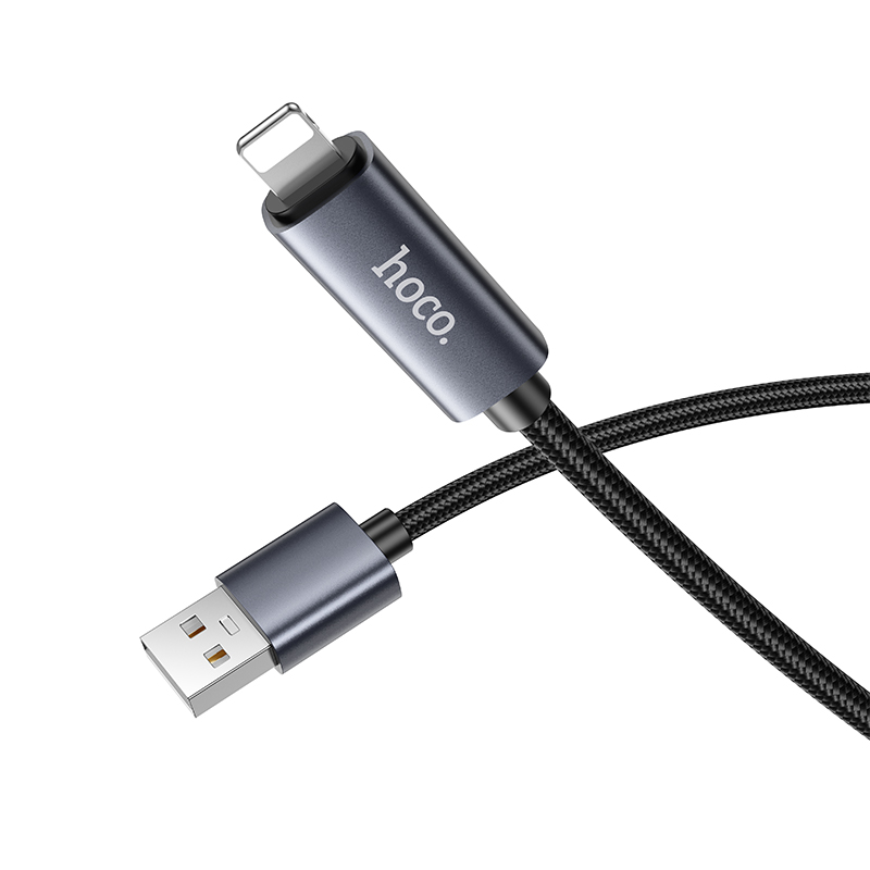 Кабель USB HOCO X112 Favor USB - Lightning, 2.4А, 1 м, черный фото