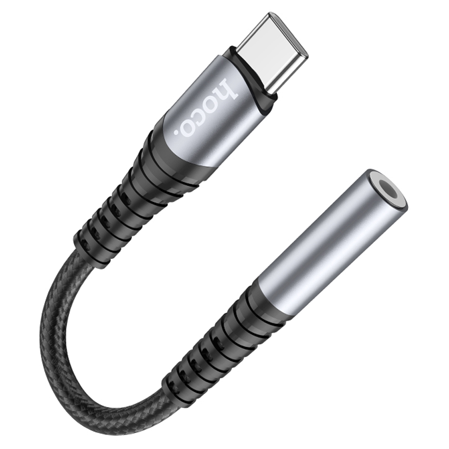 Переходник/Адаптер HOCO LS33 Type-C (m) - Jack 3,5 (f), серый металлик фото