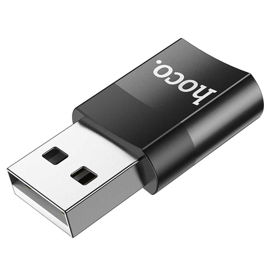 Переходник/Адаптер HOCO UA17 OTG USB (m) - Type-C (f), черный фото
