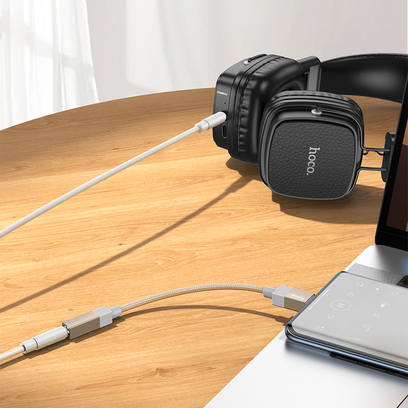 Переходник/Адаптер HOCO UPA32C Clever Type-C (m) - Jack 3,5 (f), 15 см, золотой фото