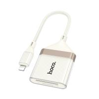 Переходник/Адаптер HOCO UA40 Card reader Lightning (m) - TF/SD, 14 см, белый фото