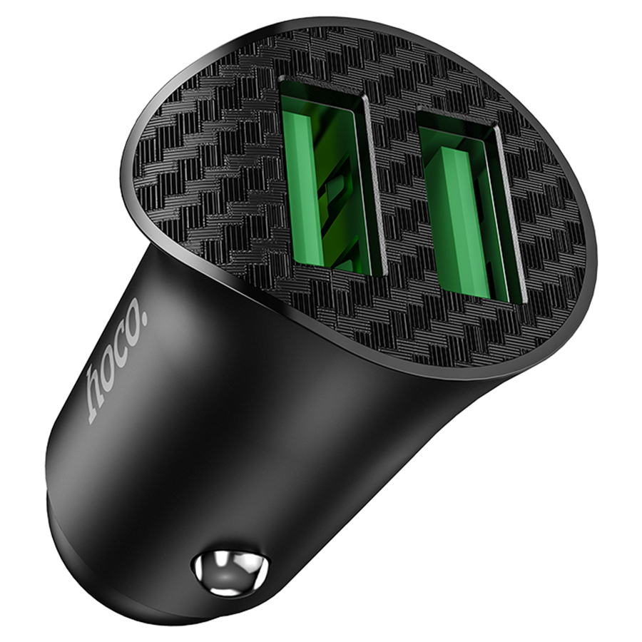 Автомобильное зарядное устройство HOCO Z39 Farsighted, 2xUSB, 18W, черный фото