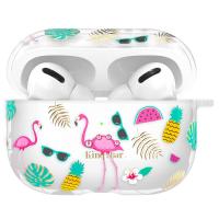 Чехол пластиковый Kingxbar со шнурком для Airpods Pro, прозрачный, фламинго (12) фото