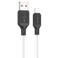 Кабель USB HOCO X90 Cool USB - Lightning, 2.4А, 1 м, белый фото