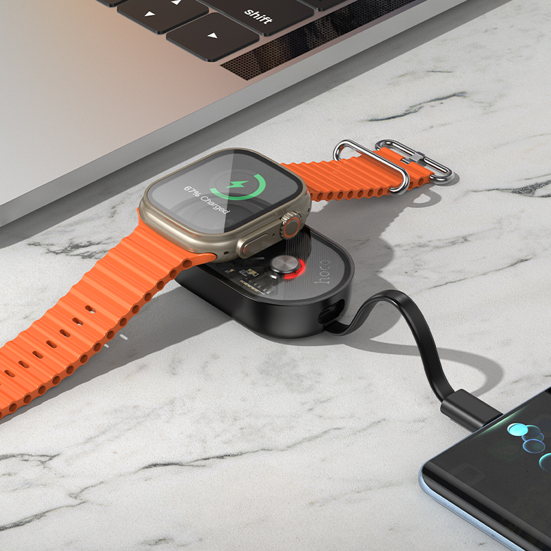 Портативный аккумулятор HOCO J145 Whale, для Apple watch, 2.5W, 1200 мА⋅ч, черный фото