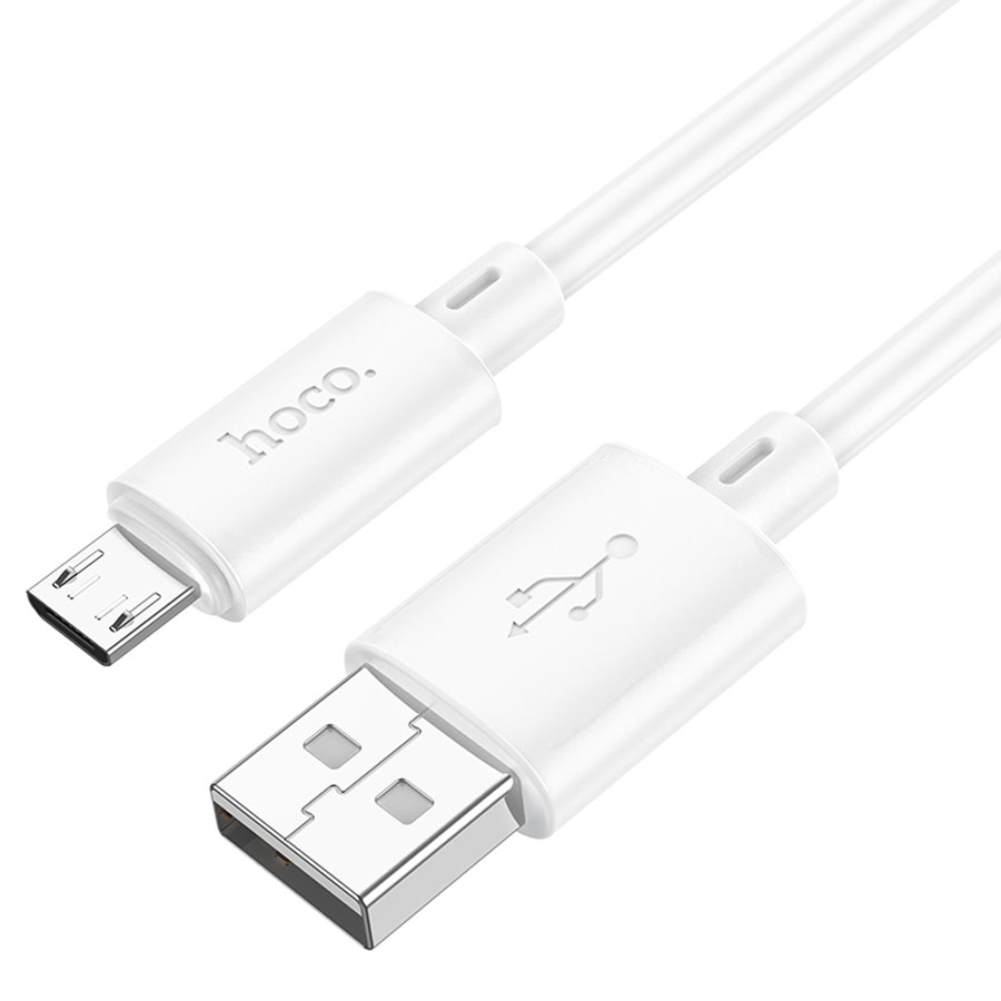 Кабель USB HOCO X88 Gratified USB - MicroUSB, 2.4А, 1 м, белый фото