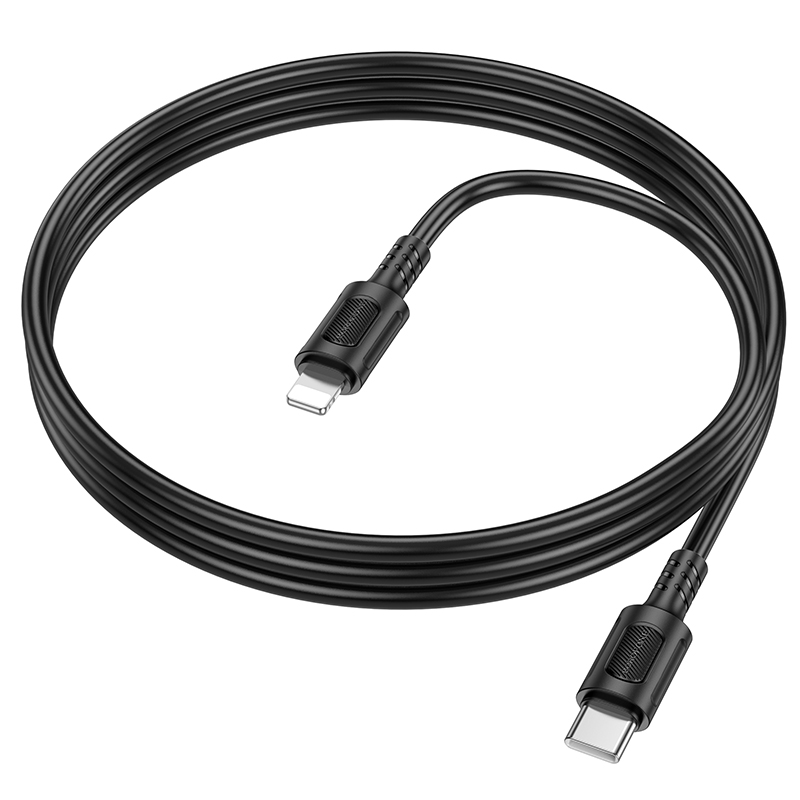 Кабель USB-C BOROFONE BX111 Feliz Type-C - Lightning, 27W, 1 м, черный фото