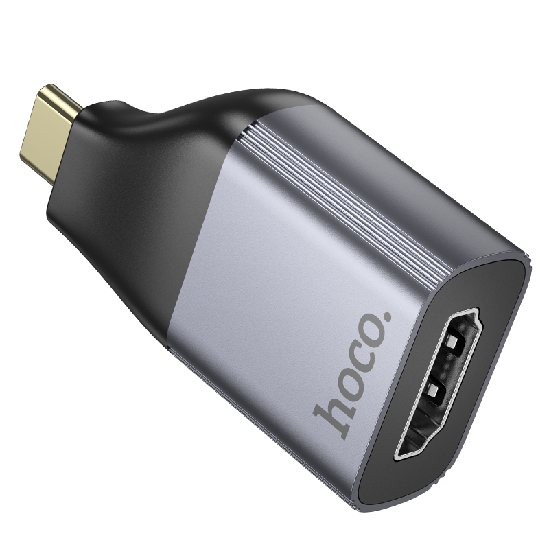 Переходник/Адаптер HOCO UA33 Type-C (m) - HDMI (f), серый металлик фото