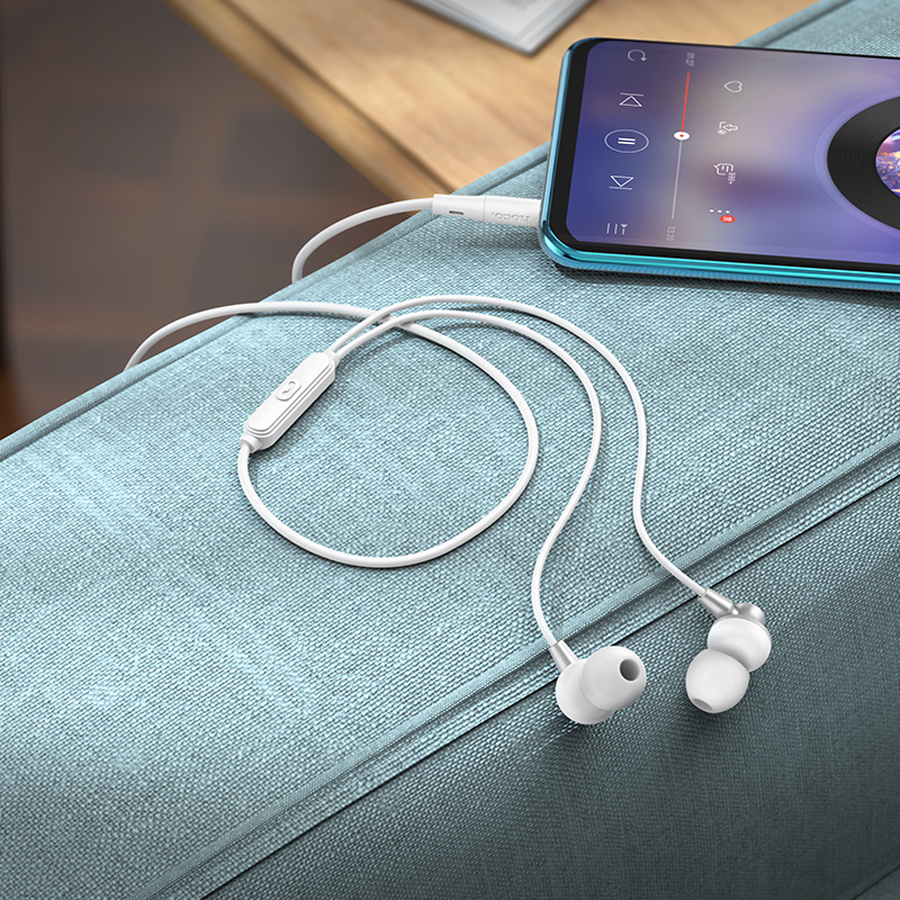 Проводные наушники HOCO M98 Delighted, Jack 3.5mm, 1.2 м, серебристый фото