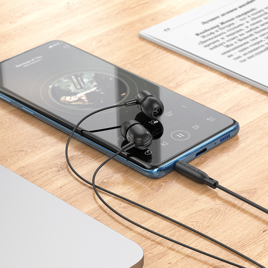 Проводные наушники BOROFONE BM77 Ascending, Jack 3.5mm, 1.2 м, черный фото