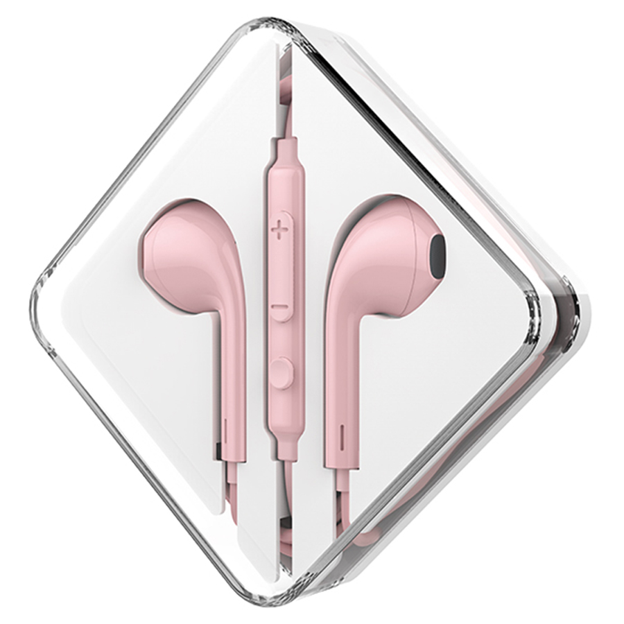 Проводные наушники HOCO M55 Memory, Jack 3.5mm, 1.2 м, розовый фото