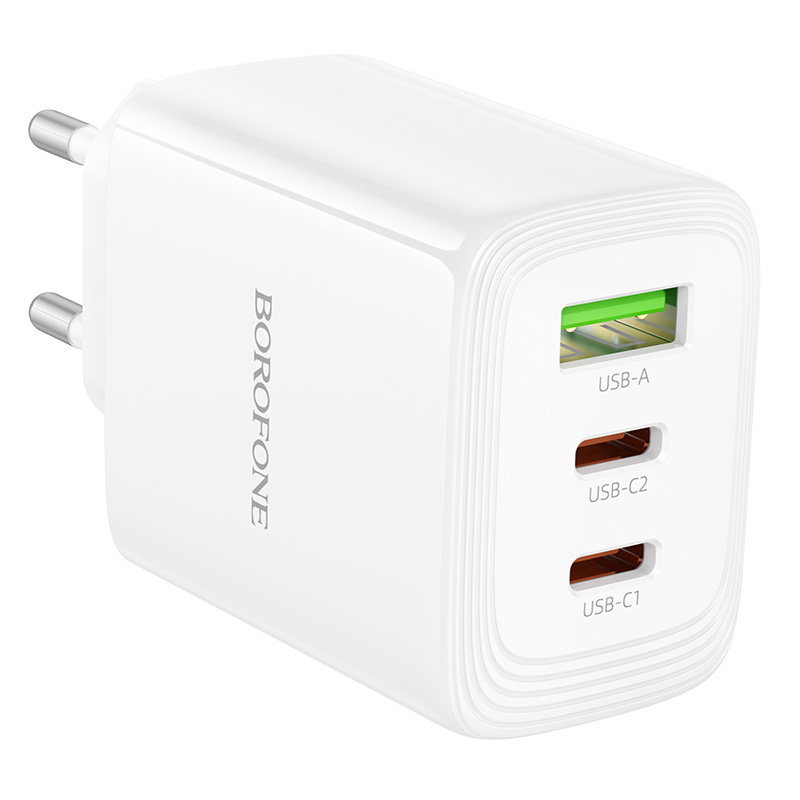Сетевое зарядное устройство BOROFONE BN32 Cargador 1xUSB + 2xUSB-C, 65W, белый фото