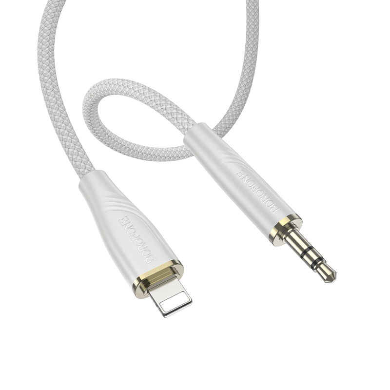 Аудиокабель BOROFONE BL23 Refinado AUX Jack 3,5 (m) - Lightning (m), 1 м, серый фото