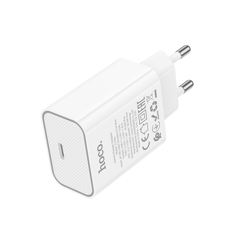 Сетевое зарядное устройство HOCO C143A Benefit 1xUSB-C, 20W, белый фото