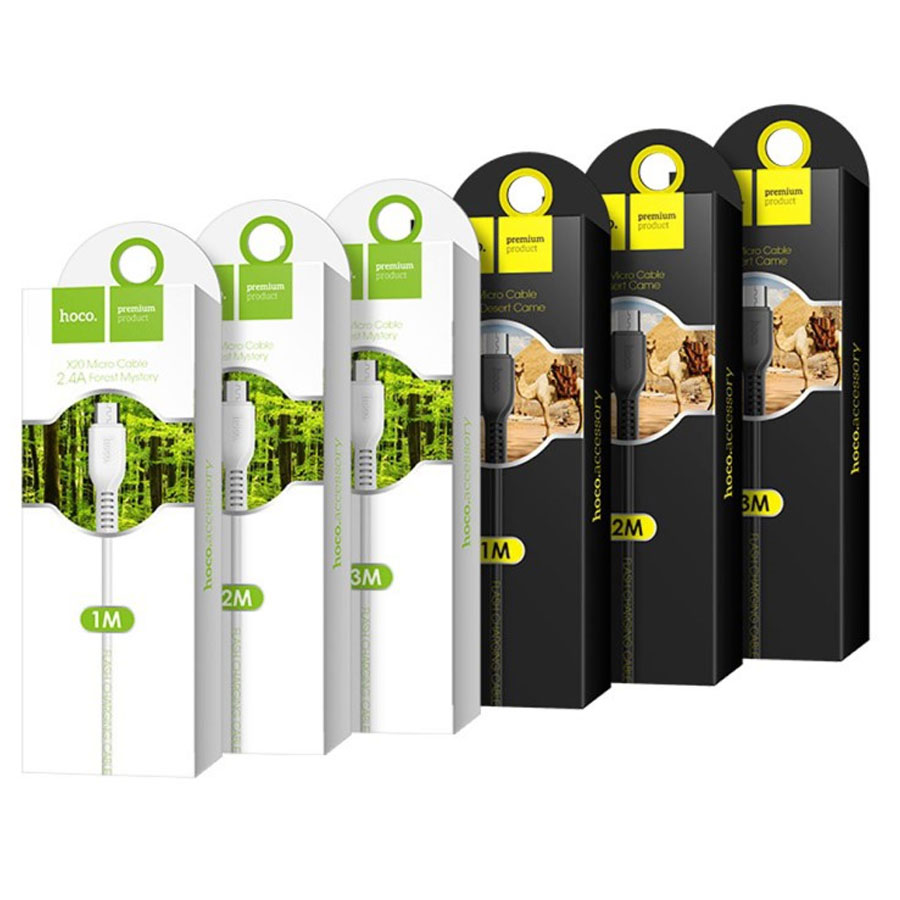 Кабель USB HOCO X20 Flash USB - MicroUSB, 2.4А, 2 м, белый фото