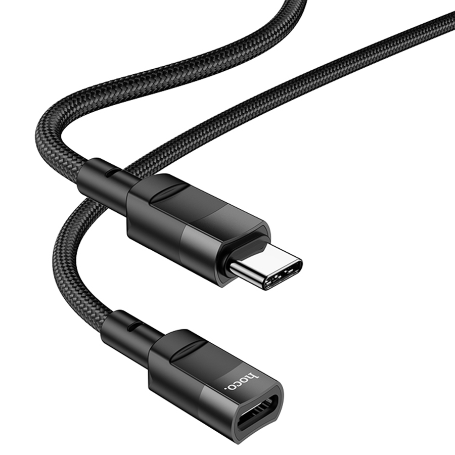 Переходник/Адаптер HOCO U107 Type-C (m) - Type-C (f), 1.2 м, черный фото
