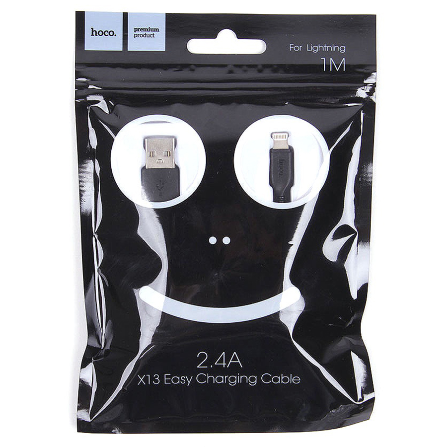 Кабель USB HOCO X13 Easy USB - Lightning, 2А, 1 м, черный фото