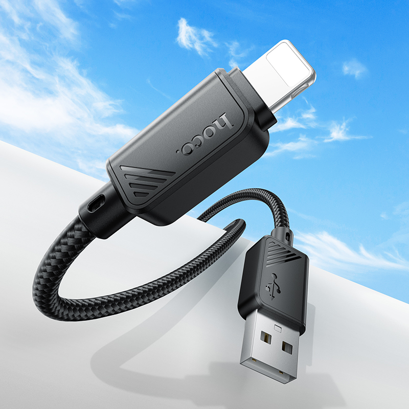 Кабель USB HOCO X113 Beneficio USB - Lightning, 2.4А, 1 м, черный фото