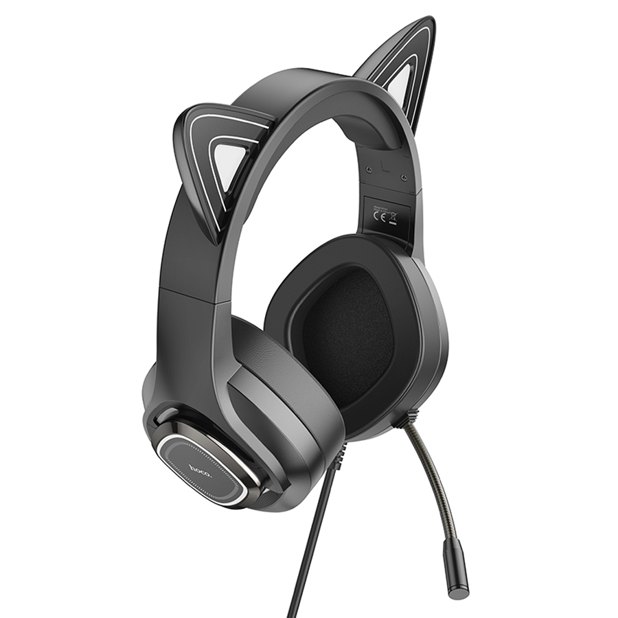 Проводные наушники HOCO W107 Cute cat, USB+Jack 3.5mm, 2 м, elf cat фото